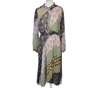 Suncoo Paris Carissa Robe, Pleated , Tie Waist, Midi, Lined, Flowy, Size T2 / M